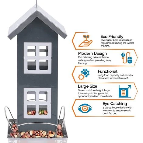 Idooka Fun House Design Bird Feeder - Feeding Station For Seeds - Image 8