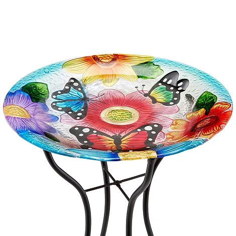 Garden Gear 18-Inch Glass Birdbath With Stand - Image 5