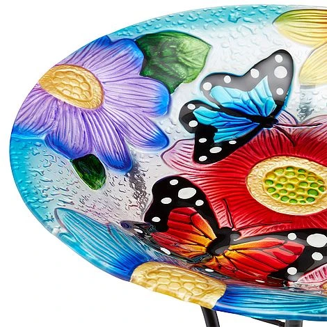 Garden Gear 18-Inch Glass Birdbath With Stand - Image 7