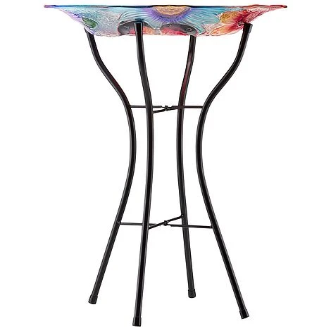 Garden Gear 18-Inch Glass Birdbath With Stand - Image 9