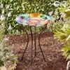 Garden Gear 18-Inch Glass Birdbath With Stand